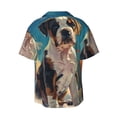 thumbnail image 6 of Lsque Colorful Sky Puppy print Men's Cuban Collar Short Sleeve Shirt Summer Beachwear Casual Button Down Fashionable Vacation Leisure Shirt-3X-Large, 6 of 7