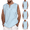 Light Blue, variant on EQWLJWE Men's 3 Pack Cotton Linen Tank Top Shirts Casual Sleeveless Lace Up Beach Hippie Tops Bohemian Renaissance Pirate Tunic