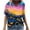 Multicolor-16, variant on Perfectbot Shirts for Women V Neck Summer Classic Short Sleeve Print Casual Blouses Size S-5XL