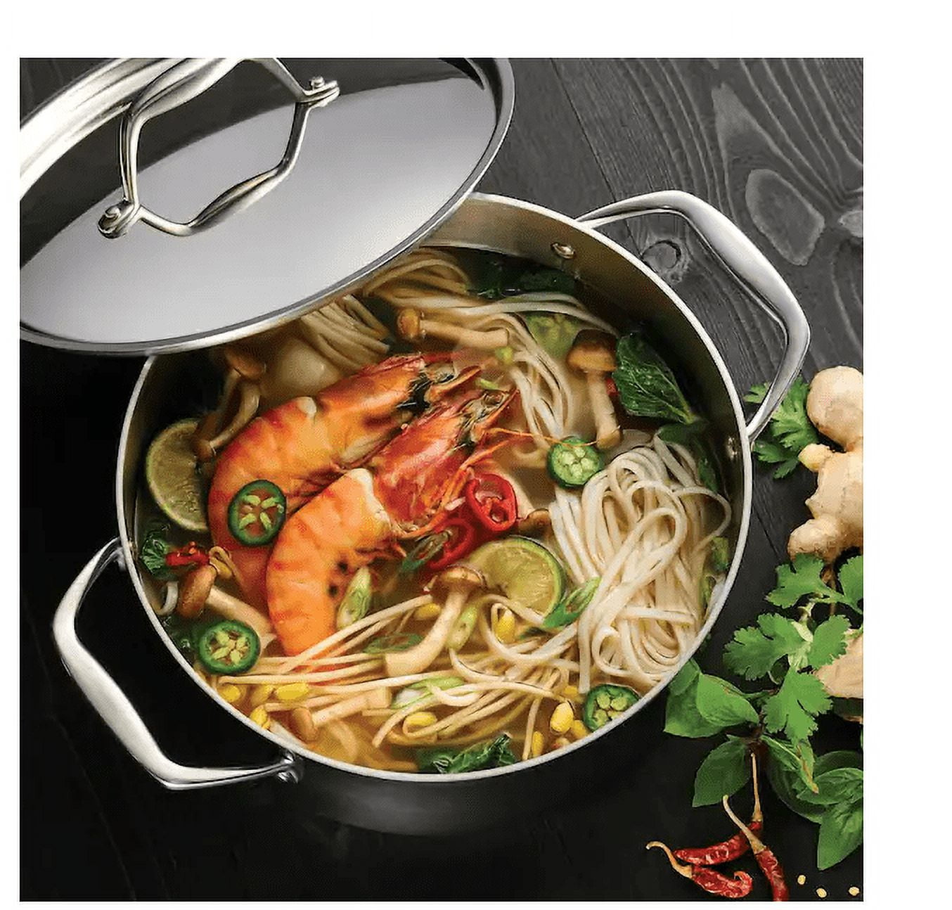 Tramontina Gourmet Tri-Ply Clad Induction-Ready Stainless Steel 5 QT.  Covered Dutch Oven