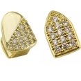 thumbnail image 1 of HAHDAXIA 2 Pcs Iced Out Diamond Teeth Grillz for Hip Hop Grills for Your Teeth Top and Bottom, Rapper Costume Cosplay Teeth Jewelry and Accessories - for Photo Video Shoots, Clubbing, 1 of 2