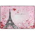 thumbnail image 4 of SKYSONIC Vintage Valentine Hearts Flowers Non-Slip Area Rug, Eiffel Tower Floral Floor Carpet Comfort Floor Mats Decor for Indoor Front Porch,Living Room, Bedroom,Kitchen,72"x48", 4 of 5