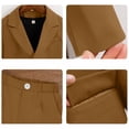 thumbnail image 4 of Odeerbi Mujeres Caballero Vestido Formal Traje Entallado Solapa Blazer Chaqueta + Traje Pantalones + Collar 3 Pcs Trajes de Boda Conjunto, 4 of 9