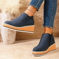 thumbnail image 6 of Wowcloth Winter Ankle Boots for Women – Solid Color Round-Toe Chunky Heel with Slip-On Design for Casual Winter Outfits & Everyday Fashion, 6 of 9