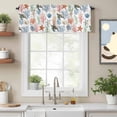 thumbnail image 2 of Summer Ocean Valance Curtain Nautical Coastal Sea Turtles Shells Corals Starfish Window Valances Rod Pocket Short Curtains Window Treatments for Kitchen Bedroom Bathroom Laundry 60" x 14", 2 of 9