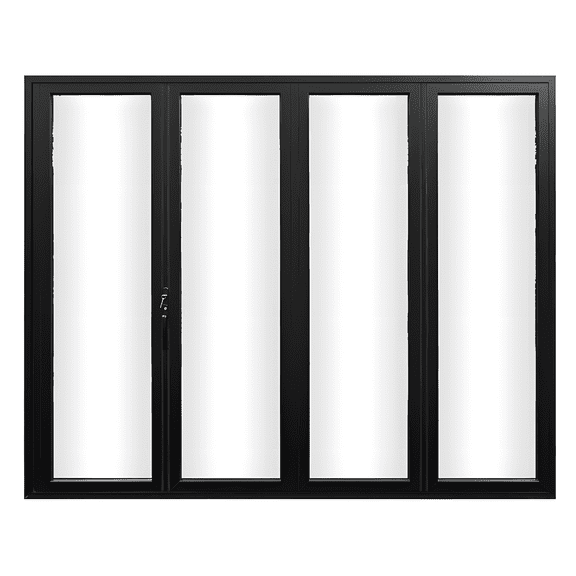 4 Panel, Folded Out,  (4R0L) Outswing, Folding Patio Door, Aluminum Folding Door (Black, Left to Right W120in*H80in)