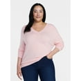 thumbnail image 4 of Time and Tru Women's V Neck Sweater, Lightweight, Sizes XS-XXXL, 4 of 6