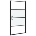 thumbnail image 5 of vidaXL Shower Door 39.4"x70.1" Half Frosted Tempered Glass Black, 5 of 6