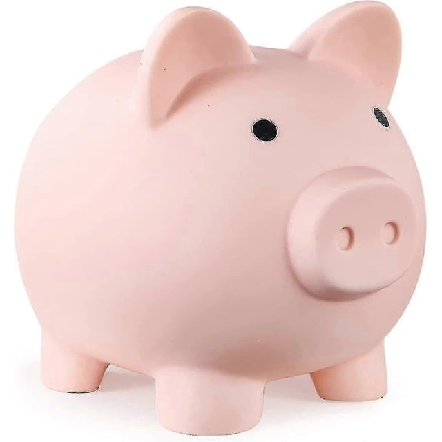 Unbreakable Plastic Piggy Bank for Kids, Medium Coin Money Bank with Lid for Saving Coins & Cash
