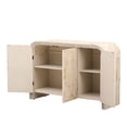 thumbnail image 3 of Sideboard Buffet Cabinet, Wood Retro Curved Storage Cabinet with Gold Handles and Adjustable Dividers, 3 of 8