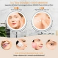 thumbnail image 4 of Lighted Makeup Mirror, 8" Rechargeable Double Sided Magnifying Mirror with 3 Colors, 1x/10x 360° Rotation Touch Screen Vanity Mirror, Brightness Adjustable Magnification Cosmetic Light up Mirror, 4 of 7