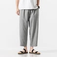 thumbnail image 4 of 2024 Summer Harajuku Casual Pants For Men Solid Color Cotton Linen Men's Harem Pants, 4 of 5