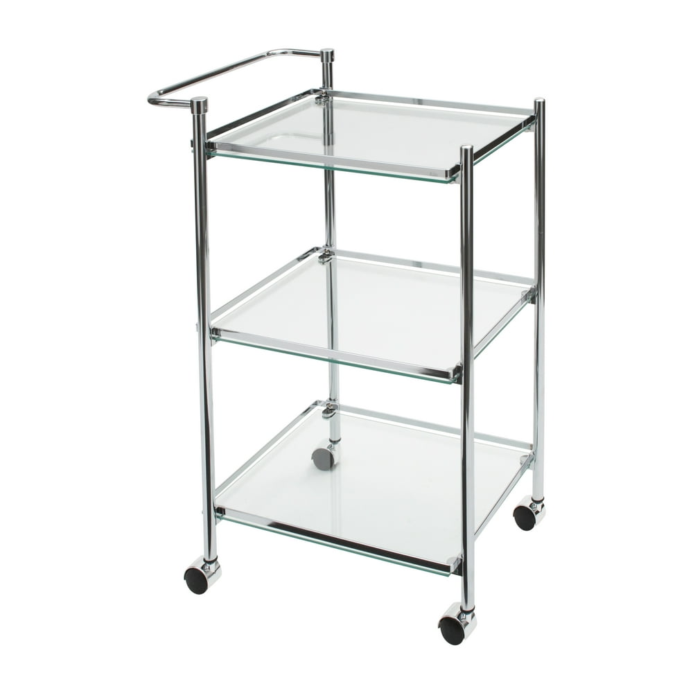 Neu Home Tempered Glass Rolling Serving Cart