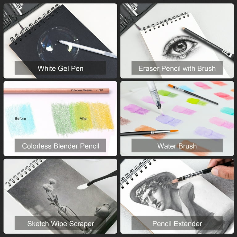 HIFORNY 136 PCS Drawing & Sketching Set,Pro Art Supplies with