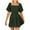 Green, variant on Summer Fashion Plus Size Dresses for Women Square-Neck Solid Casaul Short Sleeve Mini