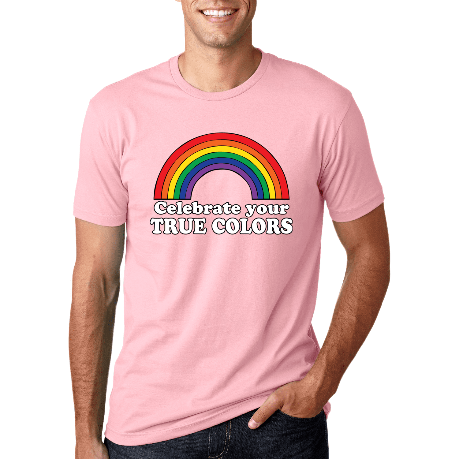 t shirt with rainbow design