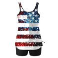 thumbnail image 6 of nerohusy Womens Patriotic 2 Piece Tankini for Women Swimsuits Tummy Control 4th of July Tankini Swimsuit American Flag Print Bathing Suit Sporty Boyshort Swimsuit Blue, 6 of 6
