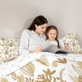 thumbnail image 5 of Homewish Tropical Leaves Full Size Comforter Sets 3-Piece for Boys Girls,Brown White Bedding Comforter Set,Botanical Theme Lightweight Bedding Sets,Lightweight Room Decor,Reversible, 5 of 8
