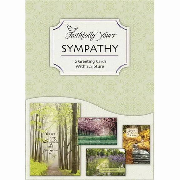 Faithfully Yours 166984 Sympathy Card-Boxed - Pathways - Box of 12