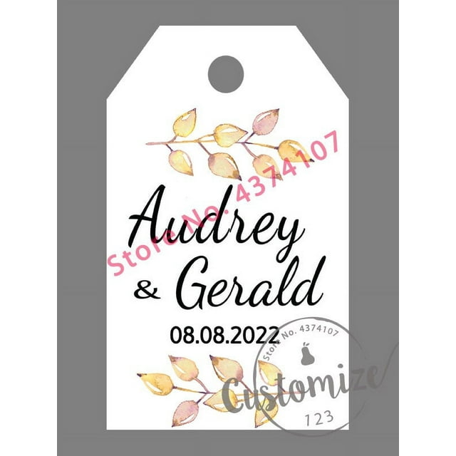 Etiquetas de boda personalizadas, etiquetas de favores de dulces, personalizadas, cumpleaños, bautismo, su foto-papel perlado, 3x5cm, 100 unids/set