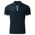 thumbnail image 6 of Sngxgn Men's Classic Short Sleeve Solid Polo Shirt(Navy,S), 6 of 8