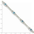thumbnail image 7 of 925 Sterling Silver Rhodium-plated Blue Topaz Bracelet, 7 of 7