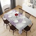 thumbnail image 6 of Purple Grey Chrysanthemum Table Cloth Waterproof Tablecloths, Farmhouse Botanical Floral Modern Tablecloth Dining Table Cover for Kitchen Party Tabletop Outdoor, Rectangle Tablecloth 54x108 Inch, 6 of 9