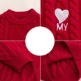 thumbnail image 7 of DHFJKG Kids Christmas Knit Sweater For Girls Boys Heart Embroidery Winter Warm Pullover Crewneck Festive Trendy Tops, 7 of 7