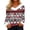 Sky Blue #8, variant on WJOSBXT Christmas Shirts for Women Faux Fur Trim V Neck Tops Funny Xmas Graphic Tees Fluffy Long Sleeve Holiday Pullover Tee Tops L