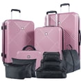 thumbnail image 5 of Tripcomp 11 Piece Hardshell Luggage Set, 20/24/28 Inch Carry On Spinner Suitcase with Packing Cubes Toiletry Bag, Lightweight Durable Travel Suitcase Smooth Rolling Wheels,Pink, 5 of 12