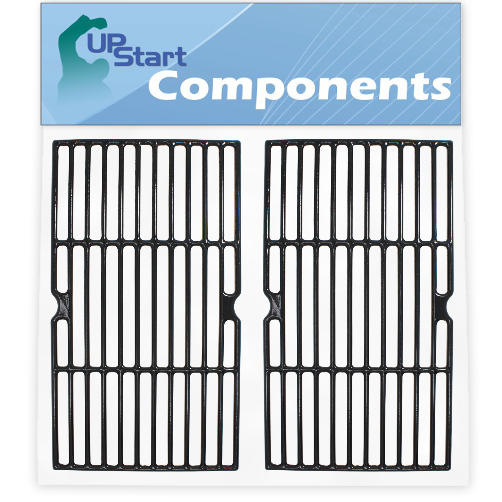 2 Pack BBQ Grill Cooking Grates Replacement for Broil King Sovereign 90, Broil King Sovereign 20, Broil King Sovereign 70, Charbroil 463251605, Charbroil 463251713, 463240904 - Cast Iron Grid 16 3/4" - image 1 of 4