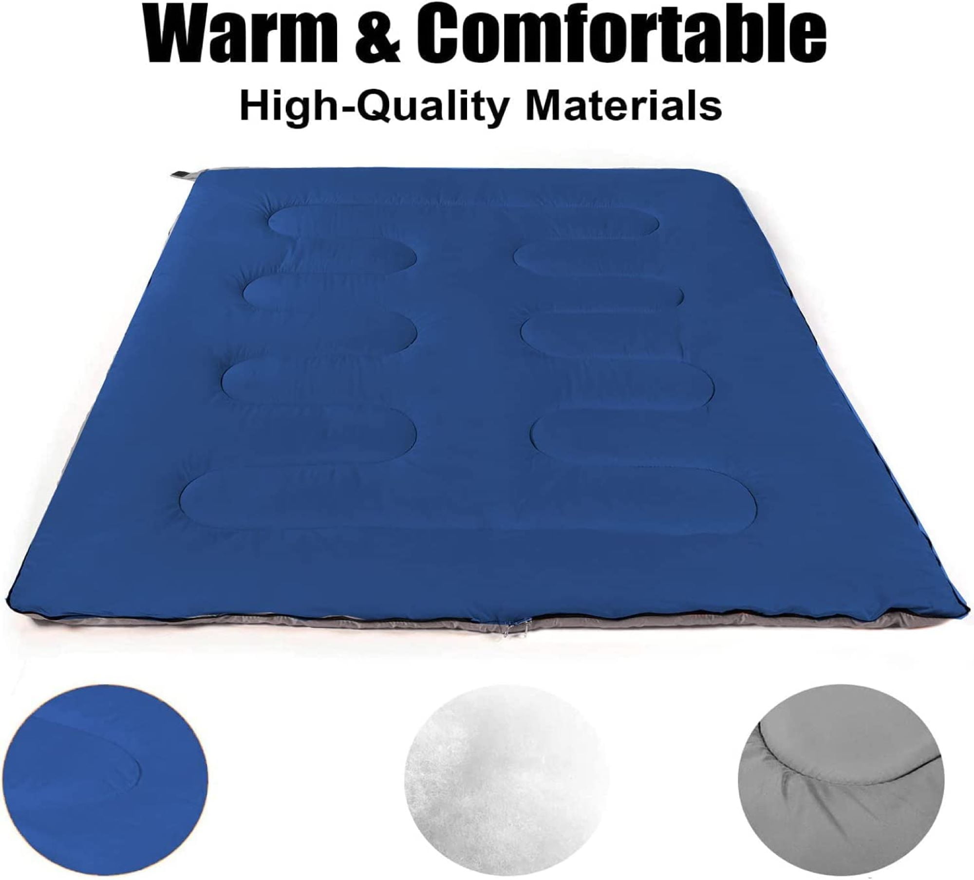 10 Pack Bulk Wholesale of Cold Weather Envelope Sleeping Bags for Adults, Kids, Homeless, Camping, Indoors, Outdoors - 10 Count Sleeping Bags in Navy Blue - 71"L x 30"W
