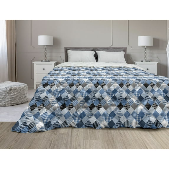 Moroccan Down Alternative Comforter, Oriental Moroccan Motifs in Retro Colors Eastern Bohemian Design, Microfiber Quilt for All Season, 5 Sizes, Multicolor, by Ambesonne