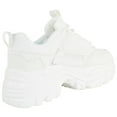 thumbnail image 3 of Berness Women Chunky Platform Sneakers Lace Up Fashion Trainers Thick Sole Casual Walking Light Weight Shoes Blair02 White 7, 3 of 4