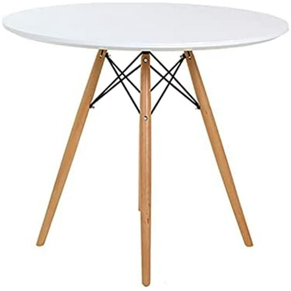 Mesa Eames Redonda 80 MDF Blanca Grupo Microtec Estilo Eames Patas comedor de Madera Minimalista Grupo Microtec minimalista