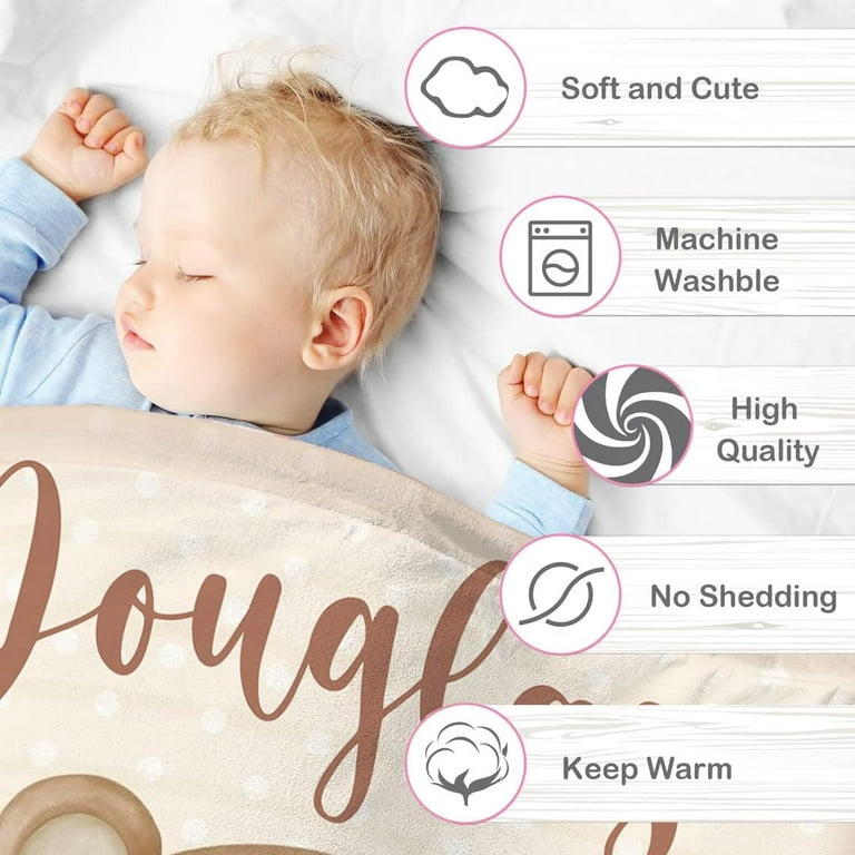 Personalized Baby Blanket for Boys Custom Baby Blanket with Name Super Soft Personalized Name Blankets for Kids Custom Animals Blanket for Infant Toddler Baby Gift Blanket for Birthday Walmart