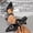 Black, variant on Womens Rhinestone Kitten Heel Mules - Pointed Toe PU Faux Leather Open Back Heels - Comfortable Black Shoes for Work & Party,Size 36