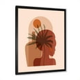 thumbnail image 2 of Designart 'Abstract Pretty Girl Portrait and Tropical Palm Leaf' Modern Framed Art Print, 2 of 4