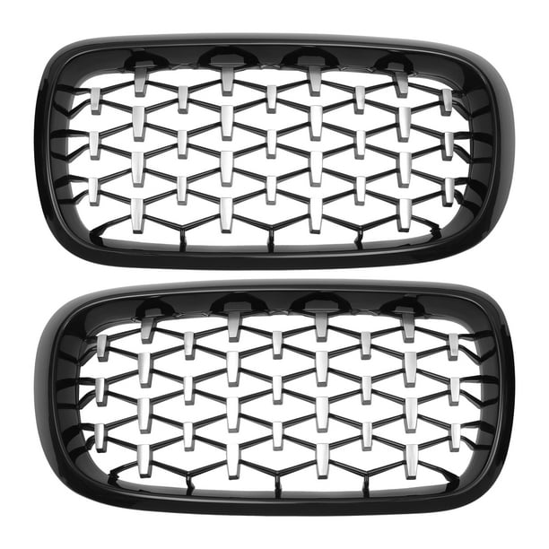 Parrilla de parachoques superior del capó delantero Unique Bargains para BMW X5 F15 2014-2016 Izquierda y Derecha 1 Par Negro Plateado