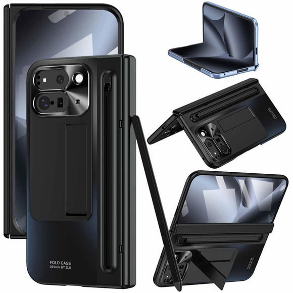 Funda para Google Pixel 10 Pro Fold negra con soporte para stylus YQODSZ
