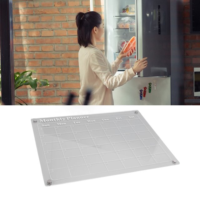 Acrylic Dry Erase Board Calendar Transparent Month Calendar Planner Board with 6PCS 3 Colors Markers for Home