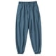 thumbnail image 3 of Pantalones largos para hombre, de color liso, con bolsillo y cordón, informales, juveniles, versátiles, deportivos, de gran tamaño., 3 of 8