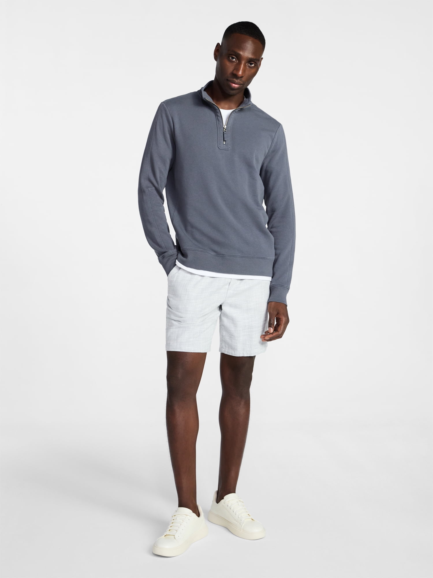 George Men's Washed Terry Quarter Zip Sweater, Sizes S-3XL