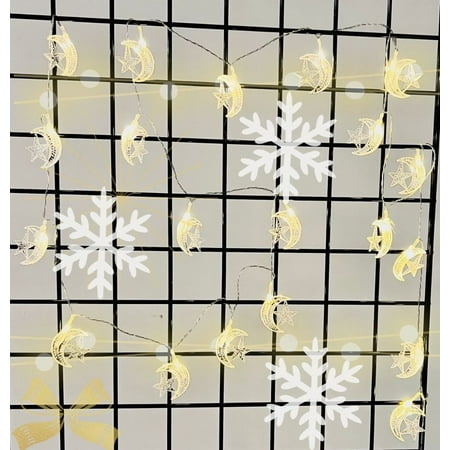 Ramadan Moon Star LED String Lights Iftar Eid Dinner Party Supply Decoration Warm White with Battery Pack (20pcs/set Warm White ~10ft) RW3a_WW price history on PriceWatchPro
