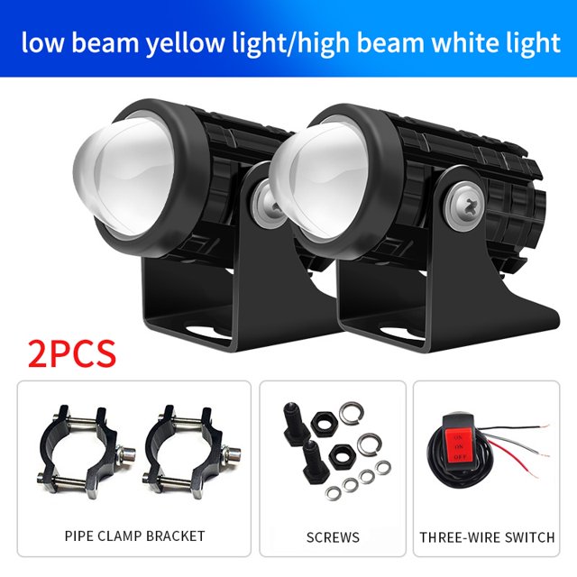 Faros De Lupa LED Alta/baja Doble Color Spot Luz Para Auto Moto,Focos Led Para motocicleta