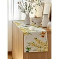 thumbnail image 5 of Table Runner 90 Inches Long for Kitchen Dining, Spring Floral Dresser Scarf Farmhouse, Dining Table Decorations for Wedding/Parties, Watercolor Forsythia Flowers Hummingbirds Beige 13 x 90 In, 5 of 8