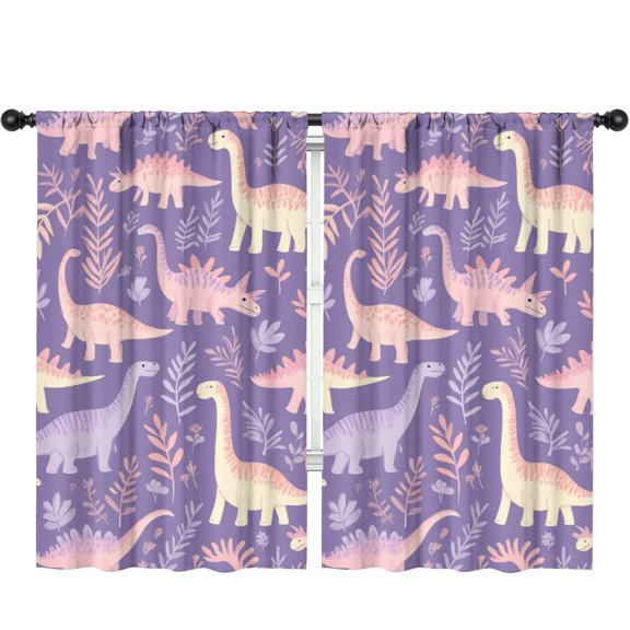 Blackout Kids Curtains,Cute Dinosaur Pattern Childrens Insulated Curtains Set Of 2,Bedroom Essentials,Toddler Room Decor 52x84in(132x213cm)