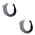 thumbnail image 3 of Baohd High-end Braids Style On Road Cool Motorcycle Ponytail Pigtail Punk Black Grey 2Set, 3 of 6