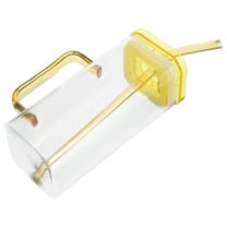 UPOUART Yellow re Borosilicate Glass Cup with Lid Heat Resistant for Hot and Cold Drinks 1 Set