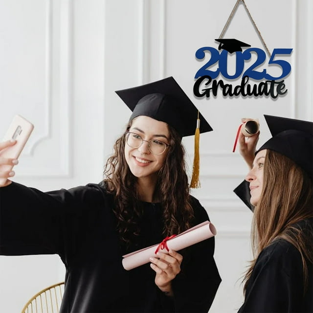 Letrero de madera para fiesta de graduación 2025, decoración de pared de madera para la temporada de graduación, decoración colgante de pared de fin de semestre